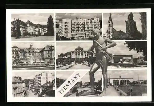 AK Piestany, Hotel Eden, Schwimmbad, Kirche