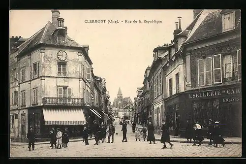 AK Clermont, Rue de la République, Strassenpartie