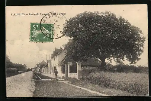 AK Fleurines, Route de Flandre, Côté de Pont