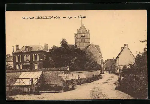 AK Fresnes-Léguillon, Rue de l`Église, Strassenpartie