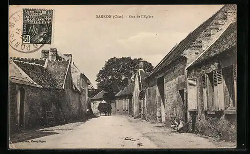 AK Sarron, Rue de l`Eglise, Strassenpartie