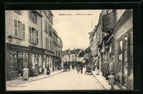 AK Senlis, Place de la Halle