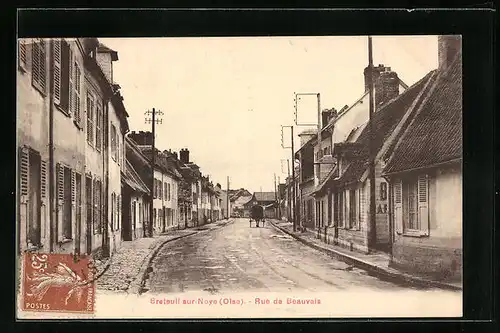 AK Breteuil-sur-Noye, Rue de Beauvais, Strassenpartie