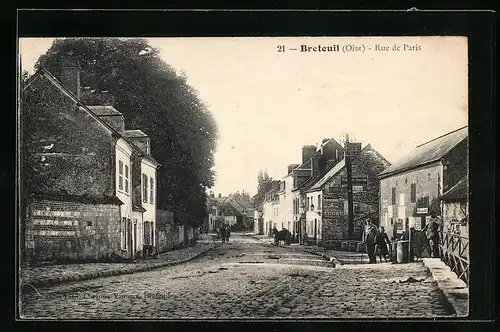 AK Breteuil, Rue de Paris, Strassenpartie