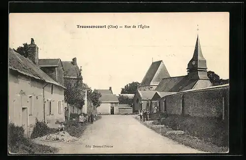 AK Troussencourt, Rue de l`Église, Strassenpartie