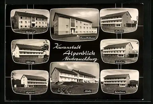 AK Neutrauchburg bei Isny im Allgäu, Kuranstatl Alpenblick, Kurmittelhaus, Stuiben, Grünten