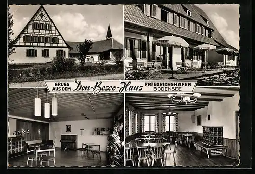 AK Friedrichshafen /Bodensee, Gasthaus Don-Bosco-Huas, Innenansichten