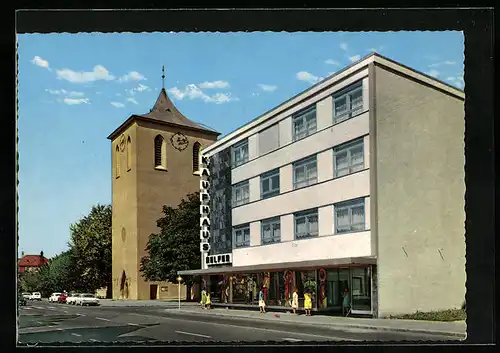 AK Fellbach, Kaufhaus Helfer und Pauluskirche