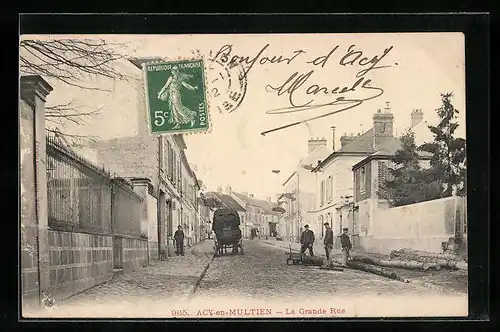 AK Acy-en-Multien, La Grande Rue, Strassenpartie