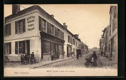 AK Betz, Rue de la Gare, Strassenpartie