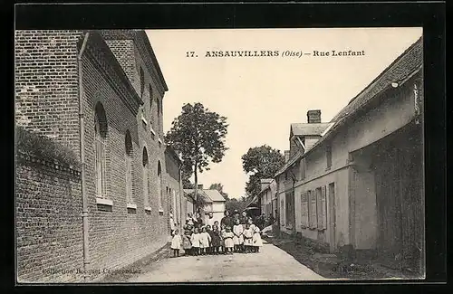 AK Ansauvillers, Rue Lenfant, Strassenpartie
