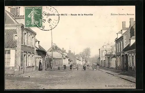 AK Ressons-sur-Matz, Route de la Neuville