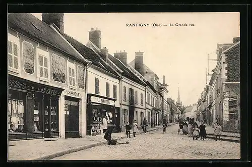 AK Rantigny, La Grande rue, Strassenpartie