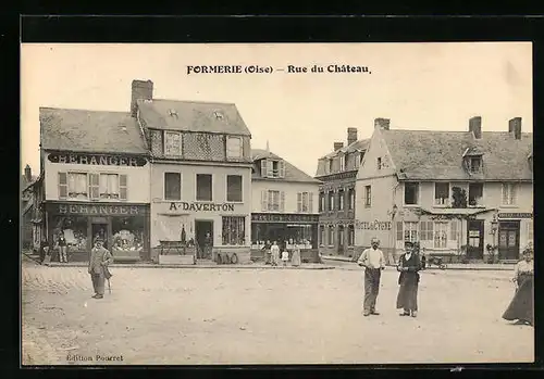 AK Formerie, Rue du Château, Strassenpartie