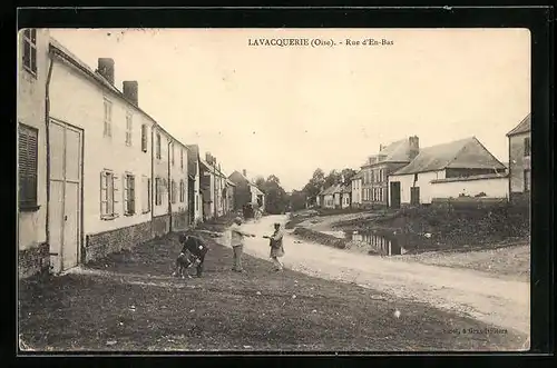 AK Lavacquerie, Rue d`En-Bas, Strassenpartie