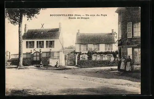 AK Bouconvillers, Un coin du Pays, Route de Dieppe