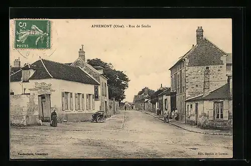 AK Apremont, Rue de Senlis, Strassenpartie