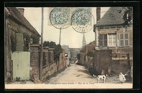 AK La Chapelle-aux-Pots, Rue de la Poste, Strassenpartie