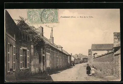 AK Froidmont, Rue de la Ville, Strassenpartie