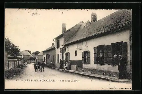 AK Villers-sur-Bonnières, Rue de la Mairie, Strassenpartie