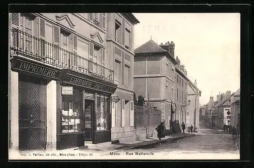 AK Méru, Rue Nationale, Strassenpartie