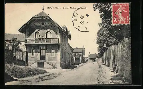 AK Mouy, Rue de Madame de Bauchy, Strassenpartie