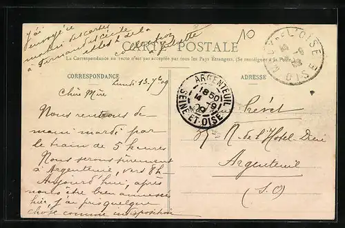 AK Mouy, Rue du Théâtre, Strassenpartie