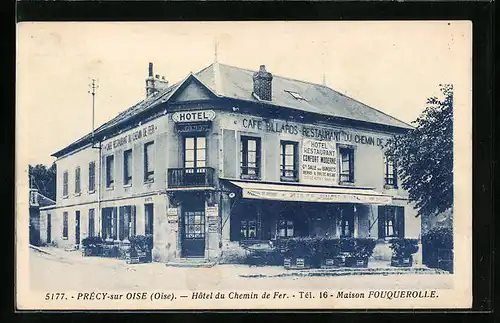 AK Précy-sur-Oise, Hôtel du Chemin de Fer