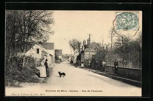 AK Esches, Rue de Fosseuse, Strassenpartie