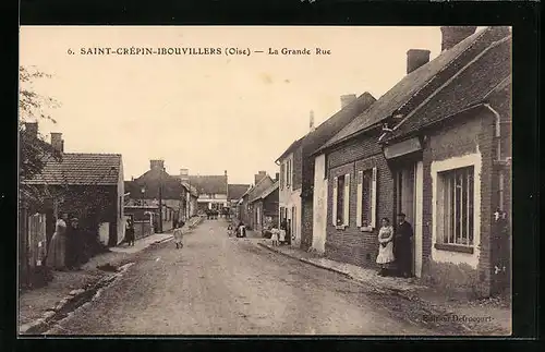 AK Saint-Crépin-Ibouvillers, La Grande Rue, Strassenpartie