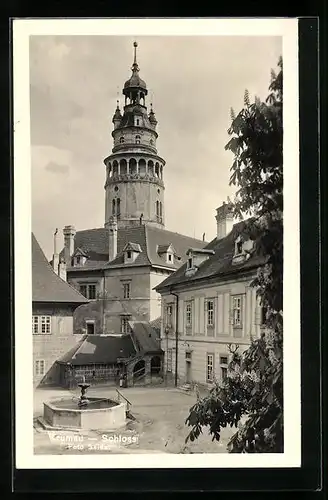 AK Krumau / Cesky Krumlov, Námestí, Zámek