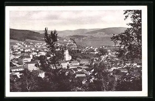 AK Tischnowitz, Blick auf die Stadt und ins Land