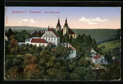 AK Vranov u Brna, Teilansicht mit Kirche
