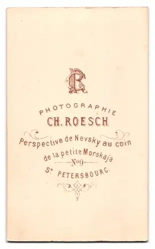 Fotografie Ch. Roesch, St. Petersburg, Portrait russischer Herr im Anzug mit lichten Bart