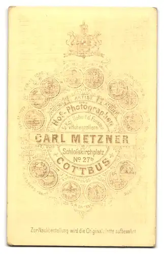 Fotografie Carl Metzner, Cottbus, Schlosskirchplatz 27 b, Kleines Kind im modischen Kleid