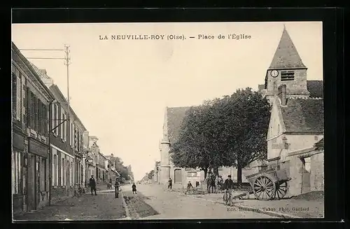 AK La Neuville-Roy, Place de l`Eglise