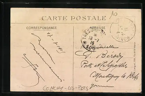 AK Conchy-les-Pots, La Poste