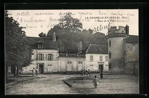 AK La Chapelle-en-Serval, Place de la Fete