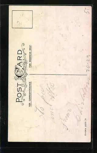 Präge-AK Thanksgiving Greetings, Truthahn mit seinen Hennen