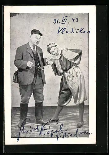 AK Komiker-Duo in Kostümen