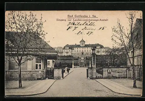 AK Bad Gottleuba i. Sa., Eingang zur Landesversicherungs-Anstalt