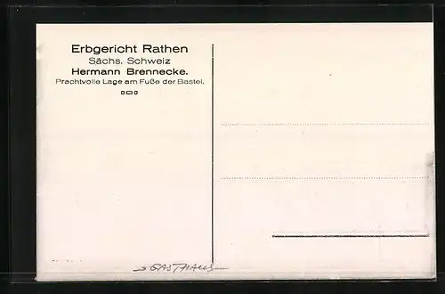 AK Rathen /Sächs. Schweiz, Gasthof Erbgericht an der Elbe