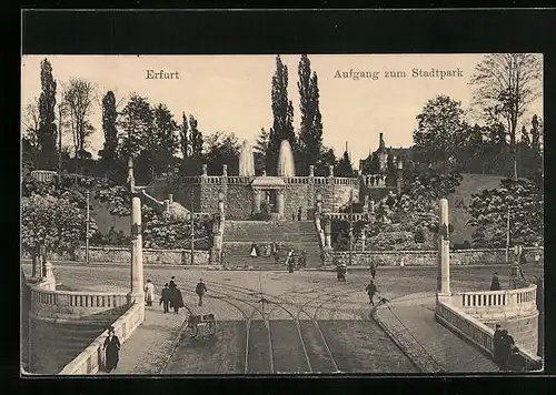 AK Erfurt, Aufgang zum Stadtpark