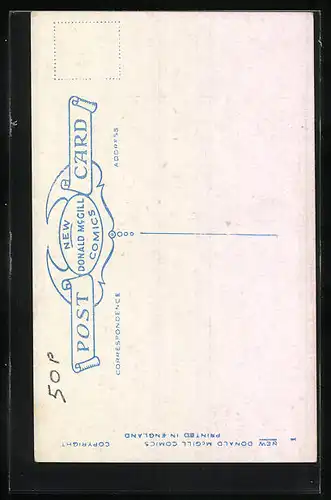 Künstler-AK Donald McGill: I`m bumping up and down on my ass on the sands