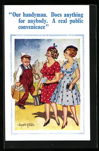 Künstler-AK Donald McGill: Our handyman.
