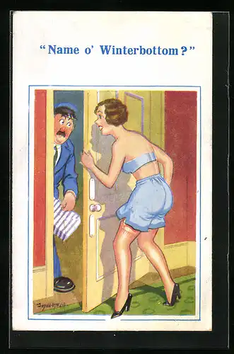 Künstler-AK Donald McGill: Name o` Winterbottom?