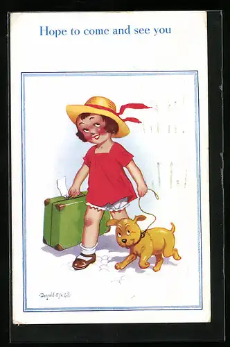 Künstler-AK Donald McGill: Hope to come and see you