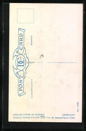 Künstler-AK Donald McGill: Why are you combing my beard, Old Gal? Frau kämmt Mann den Bart