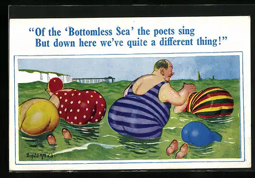 Künstler-AK Donald McGill: Of the Bottomless Sea the poets sing