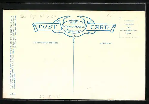 Künstler-AK Donald McGill: Of the Bottomless Sea the poets sing